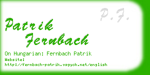 patrik fernbach business card